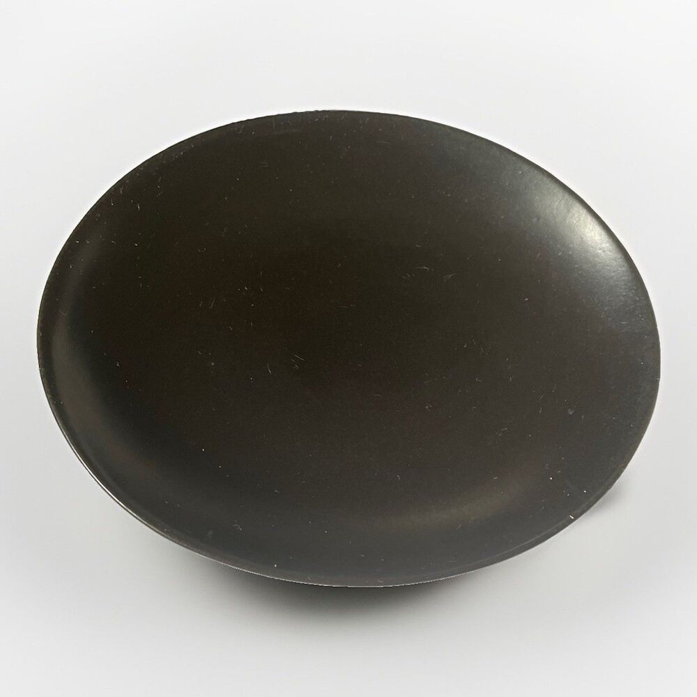 Vintage Black Stoneware Salad Plate 7in Japan S Mark Matte MCM